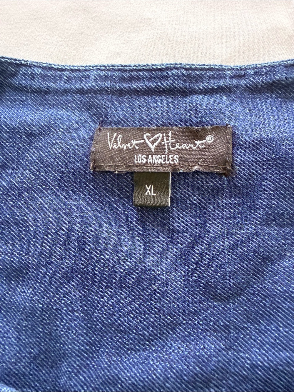 VELVET HEART Denim Tie-Front Blouse - Picture 7 of 8